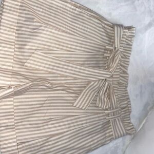 Forever 21 Beige and White Striped Shorts